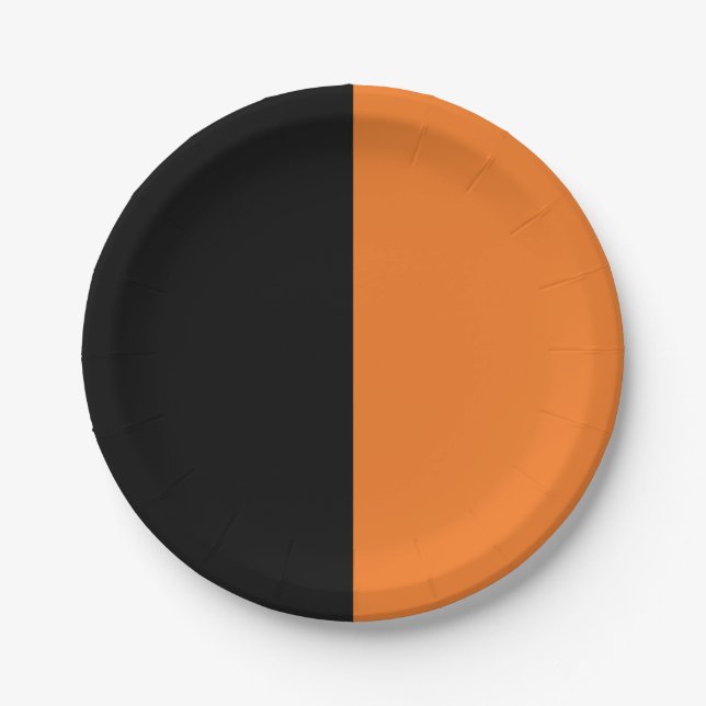 Black and Orange Paper Plate (Front)