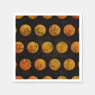 Black and orange polka dot fall  napkin