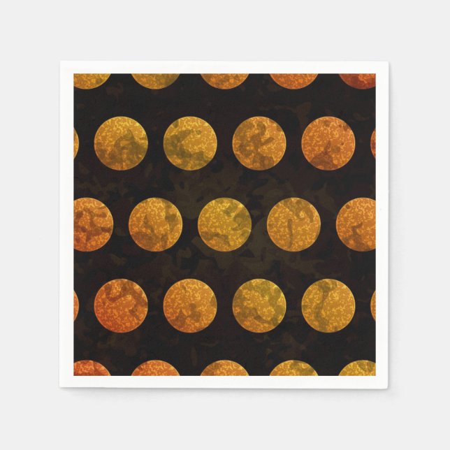 Black and orange polka dot fall  napkin (Front)