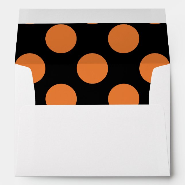 Black and Orange Polka Dots Envelope (Back (Bottom))