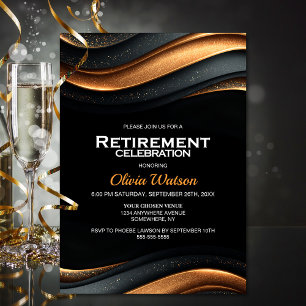 Black and Orange Retirement Party Invitation