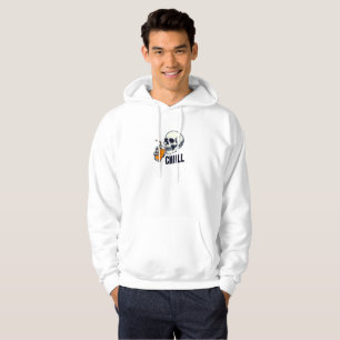 Black and Orange Skull Illustration Chiill Hoodie