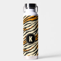 Black and Orange Tiger Pattern Monogram