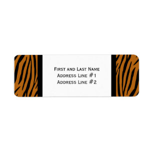Black and Orange Tiger Stripes Address Label
