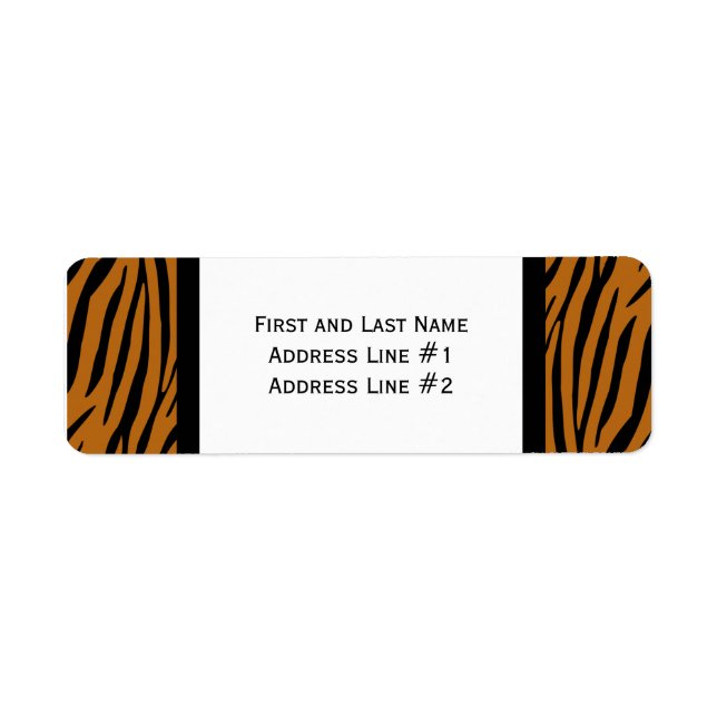 Black and Orange Tiger Stripes Address Label (Front)