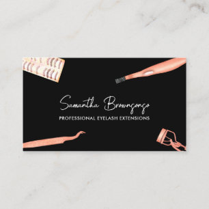 Black and orange Tweezer Curler Extensions Eyelash Business Card