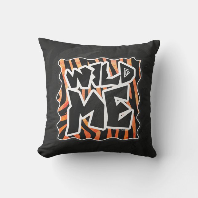 Black and Orange Wild Me Zebra Cushion (Front)