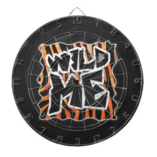 Black and Orange Wild Me Zebra Dartboard