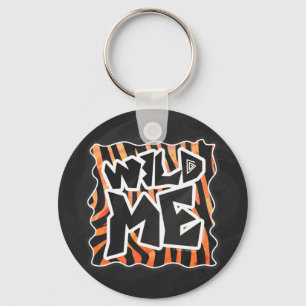 Black and Orange Wild Me Zebra Key Ring