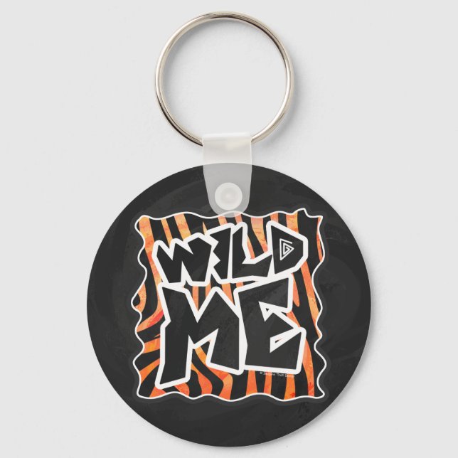 Black and Orange Wild Me Zebra Key Ring (Front)