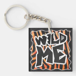 Black and Orange Wild Me Zebra Key Ring