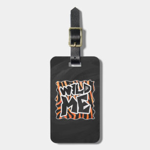 Black and Orange Wild Me Zebra Luggage Tag