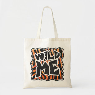 Black and Orange Wild Me Zebra Tote Bag