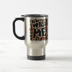 Black and Orange Wild Me Zebra Travel Mug