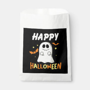 Black and Orange with Ghost Happy Halloween  Favour Bags