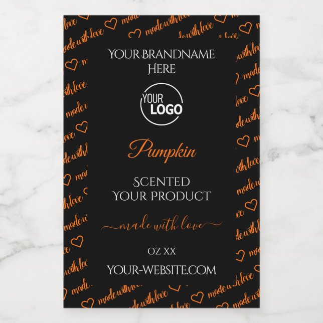 Black and Orange Word Cloud Product Labels Logo (Single Label)