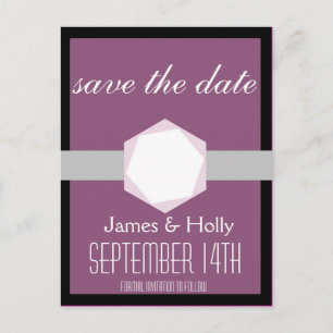 Black and Orchid Save the Date Postcard