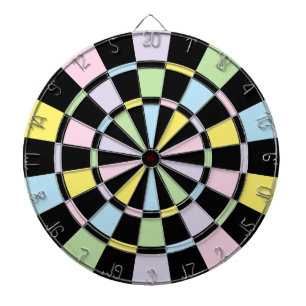 Black And Pastel Colours Dartboard