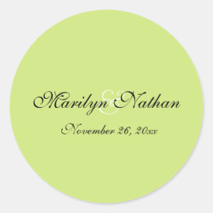 Black and Pear Green 1.5" Round Sticker