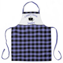 Black and Periwinkle Cook Buffalo Plaid Pattern