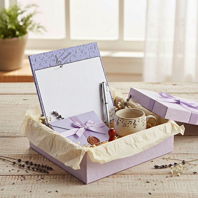 Black and Periwinkle Musical personalised  Notepad (Creator Uploaded)