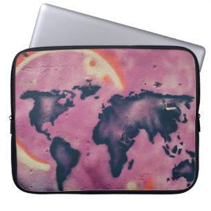 Black and pink abstract art laptop sleeve