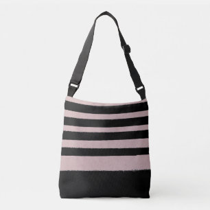 Black and Pink Abstract Cute Modern Trendy Pattern Crossbody Bag