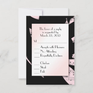 Black and Pink Abstract Music RSVP w Menu Choice