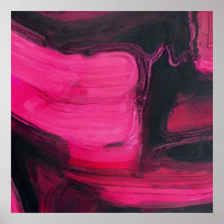 Black and Pink Abstract Wall Art 