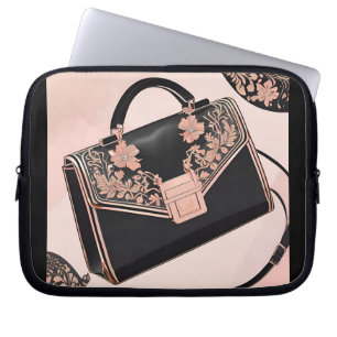 Black and pink AI art Laptop Sleeve