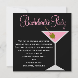 Black and Pink Bachelorette Invitation