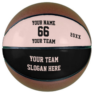 Black and Pink Basketball with Name, Number, Team
