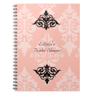 Black and Pink Bridal Shower Notebook