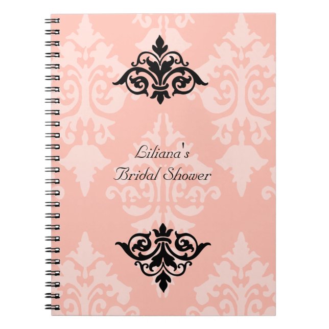 Black and Pink Bridal Shower Notebook (Front)