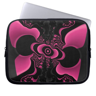 Black and Pink Butterfly Fractal claptop sleeve
