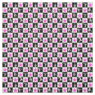 BLACK AND PINK CHECKERED GYMNASTICS PATTERNED FABRIC