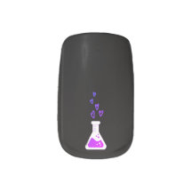 Black and Pink Chemistry Nails