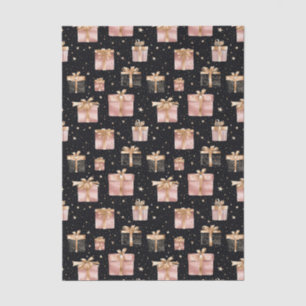 Black and pink Christmas Gift Boxes Pattern Tissue Paper