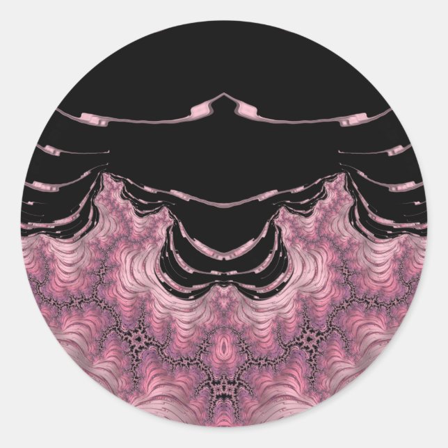 Black and Pink ~ Classic Round Sticker (Front)