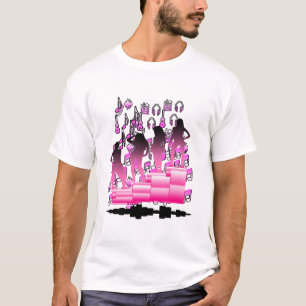 Black and Pink Colourful Design T-Shirt