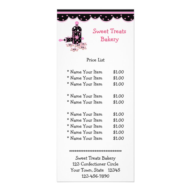 Black and Pink Cookie Jar Rack Card (Front)