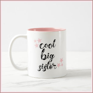 Black and Pink Cool Big Sister Two-Tone Coffee Mug