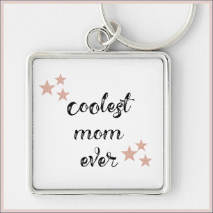 Black and Pink Coolest Mum Ever Key Ring