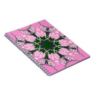 Black and pink Cute Floral Fashion design Notebook