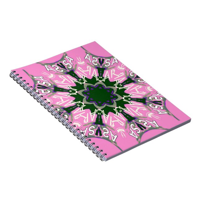 Black and pink Cute Floral Fashion design Notebook (Right Side)
