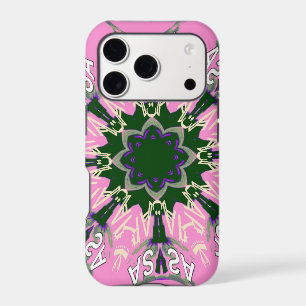 Black and Pink Cute Floral Fashion Motif Monogram