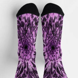 Black and Pink Dahlia Flower Socks