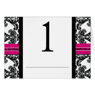 Black and Pink Damask Wedding