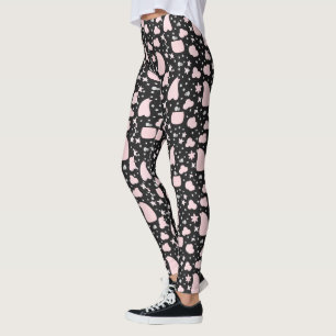 Black and Pink Design Leggings