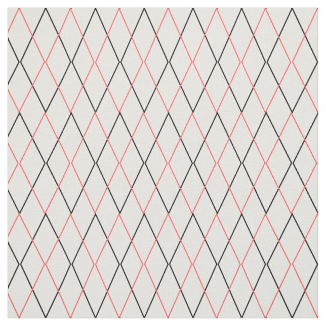 Black and Pink Diamond Pattern Fabric (Swatch)